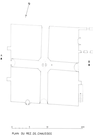 Fig.  5  -  Plan  du  demi  sous-sol  (document  inventaire)  ;  relevés  PEGAND-FRAY) 