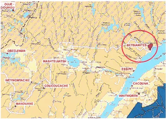 figure 3 - Localisation de Betsiamites