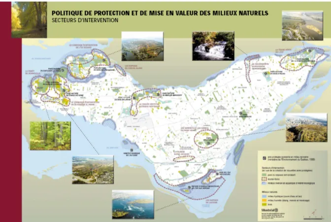 Figure 12 : 10 écoterritoires montréalais 