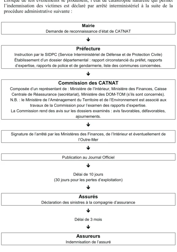 Figure n°2 : La procédure de déclaration de l’état de catastrophe naturelle 