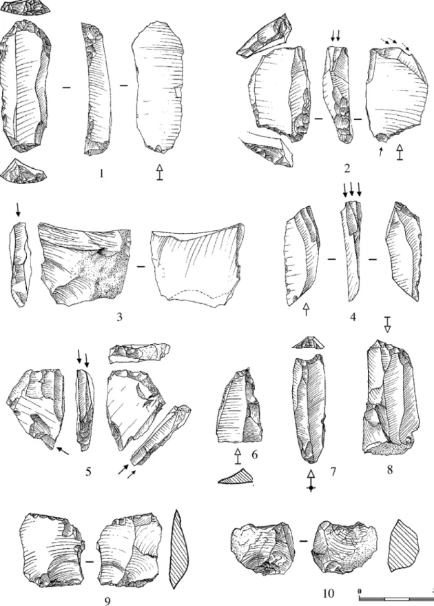 Figure 5 – Les Piles Loins, Vauvert, Gard ; industrie lithique (dessins G. Boccaccio)