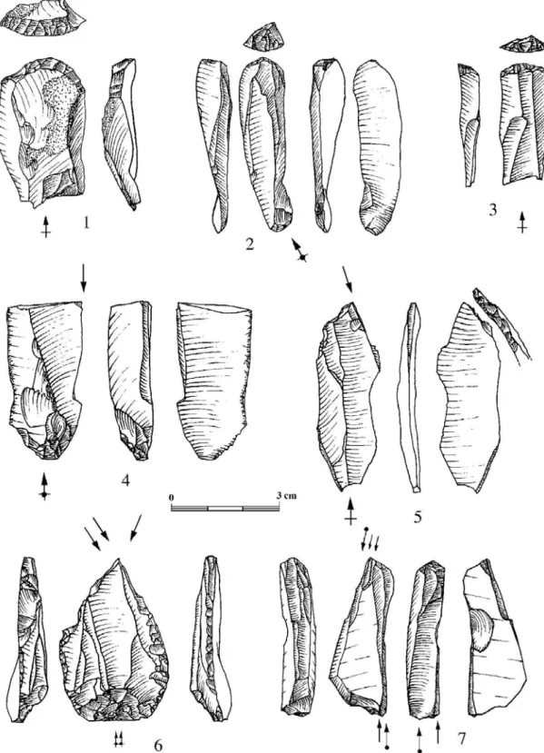 Figure 6 – Les Piles Loins, Vauvert, Gard ; industrie lithique  (dessins G. Boccaccio)