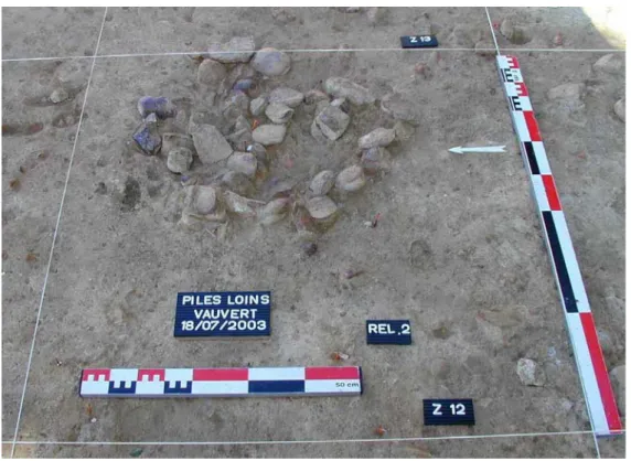 Figure 10 -Les Piles Loins, Vauvert, niveau supérieur ; structure de combustion (foyer)