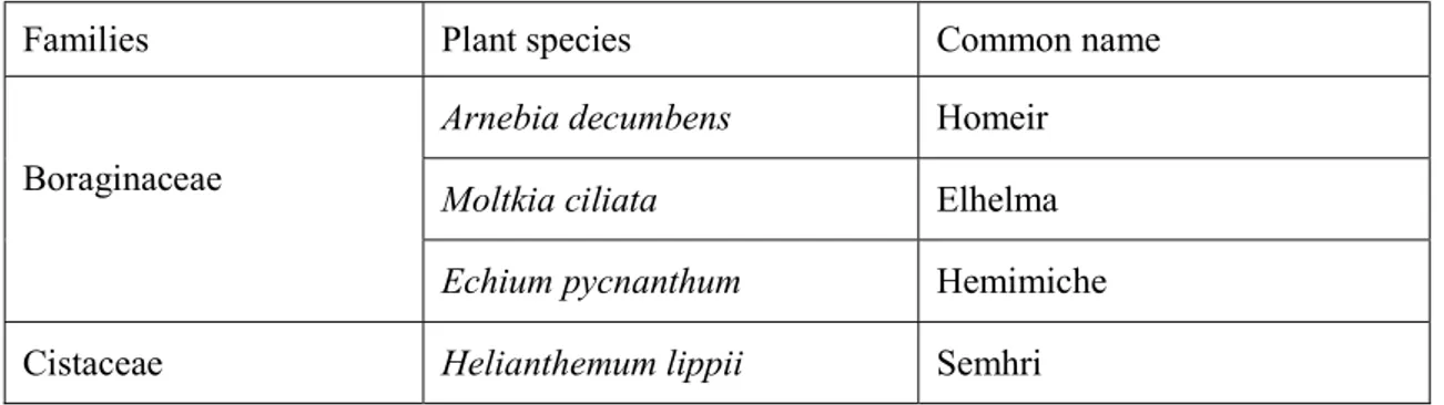 Table 01: Specimens used for anatomical studies, their families and common name. 