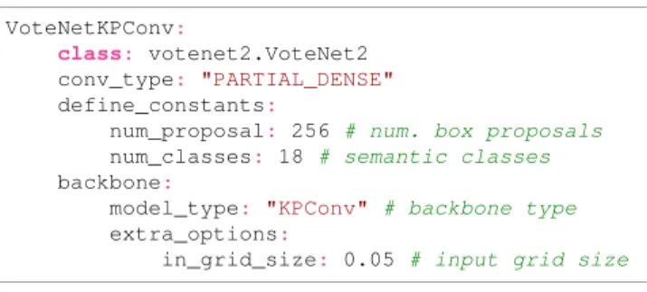 Table 1: Impact of the backbone choice on VoteNet per- per-formances. mAP@r stands for the interclass mean average precision with a detection threshold of r% IoU.