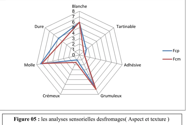 Figure 05 : les analyses sensorielles desfromages( Aspect et texture ) 