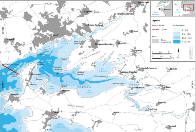 Fig. 1 : Le cadre d’étude : la rade de Brest 