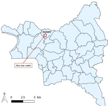 Figure 1 : localisation du site d’étude à l’échelle du département de la Seine-Saint-Denis 