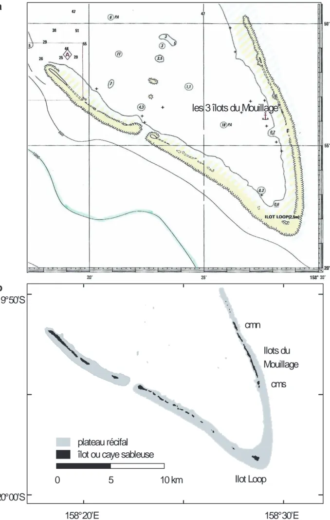 Figure 1. Deux représentations cartographiques contrastées du « V » des Chesterfield.  a  Détail de la carte  no