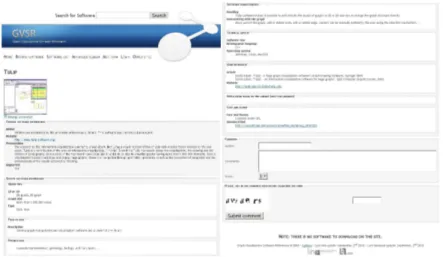 Fig. 1. Example of a software description page.
