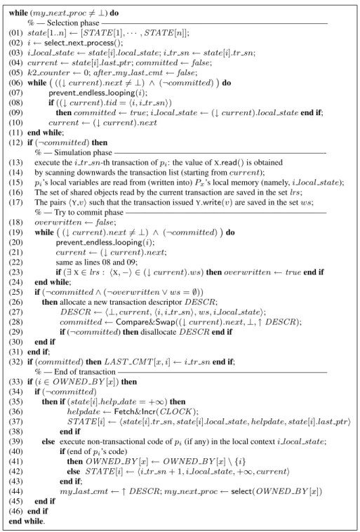 Figure 2: Algorithm for processor P x (1 ≤ x ≤ m)