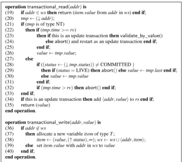 Figure 4: Transactional operations for reading and writing a variable.