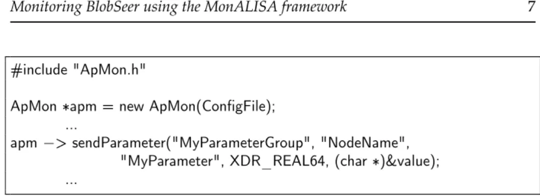 Figure 2: Instrumenting a code with the ApMon Library.