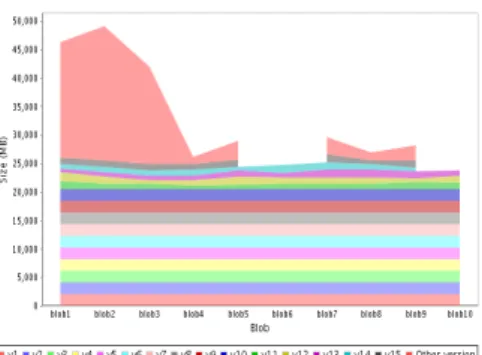 Figure 4: BLOB versions and sizes