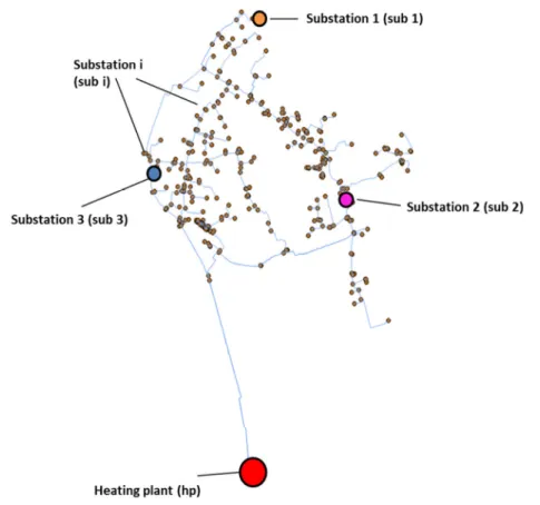 Figure 4-1: Case study network (taken from QGIS) 