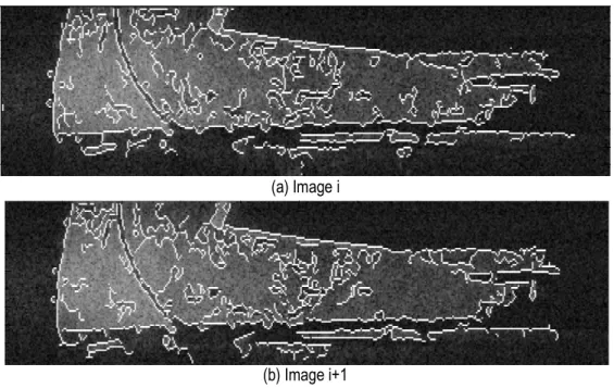 Figure 13 : Extraction de contours des images de la séquence « Pied de pont ». 