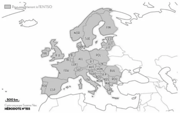 Figure 4 : Pays membres de l’ENTSO-E 20  en 2014 