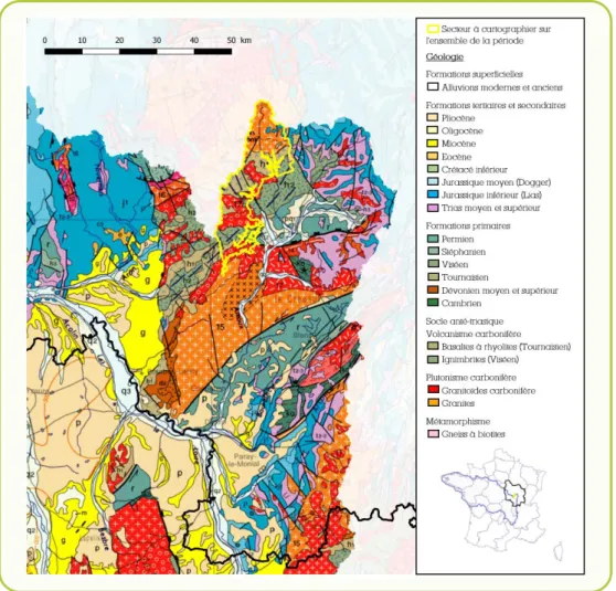 Figure 3 : Contexte géologique général du Morvan au sein du bassin versant de la Loire.