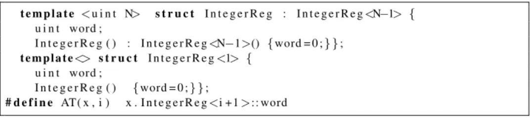 Figure 2. A register-compliant structure for large integer with indexable access.