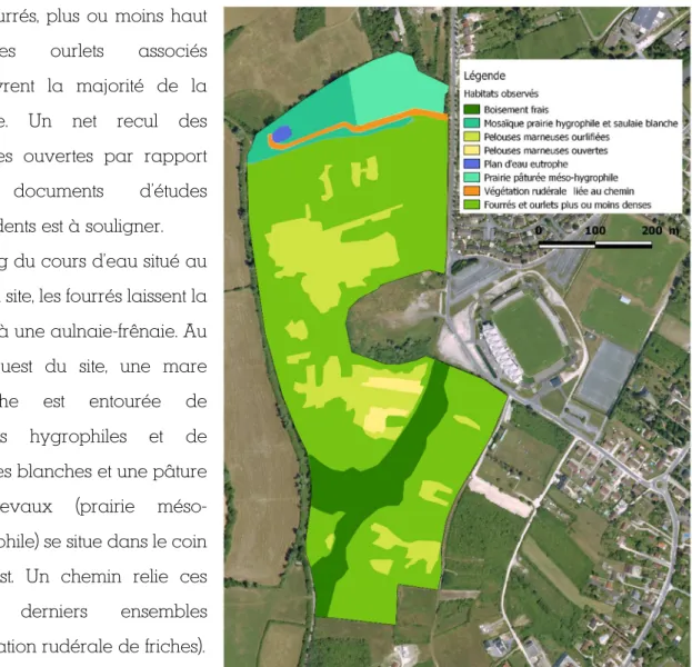 Tableau 4 : Superficie des habitats observés sur le site des Garettes 