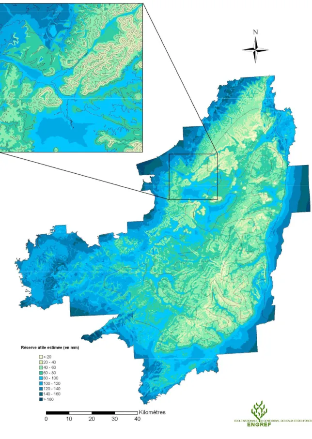 Figure 10. Cartographie de la RUM sur les Vosges à partir des données de l’IFN.