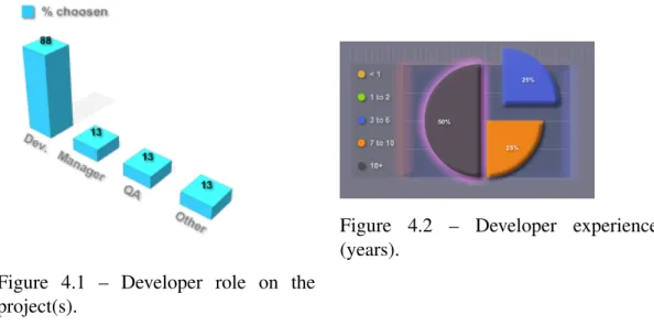 Figure 4.1 – Developer role on the project(s).