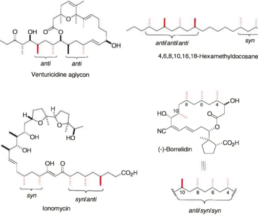 Figure 3: Natural products with anti-deoxypropionate triads.