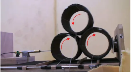 Figure 7. Simulation de l’essai de référence n°6 da ns la configuration où la couronne avant repose  sur les cales et n’est pas initialement en contact avec le plancher