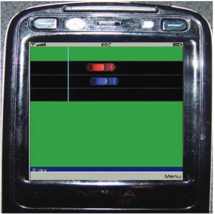 Figure 4.1.1: A simple car racing game played on Nokia N93