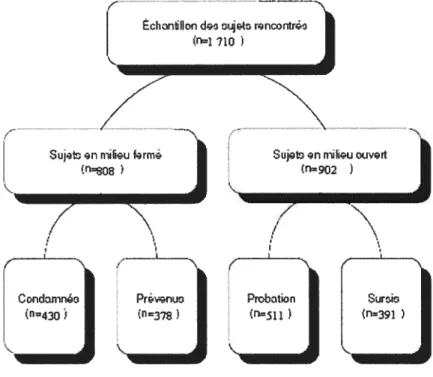 Figure 1 : Répartition des sujets rencontrés par mesure correctionnelle