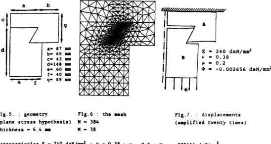 Table  3 :  solution  on  the  contact  area 