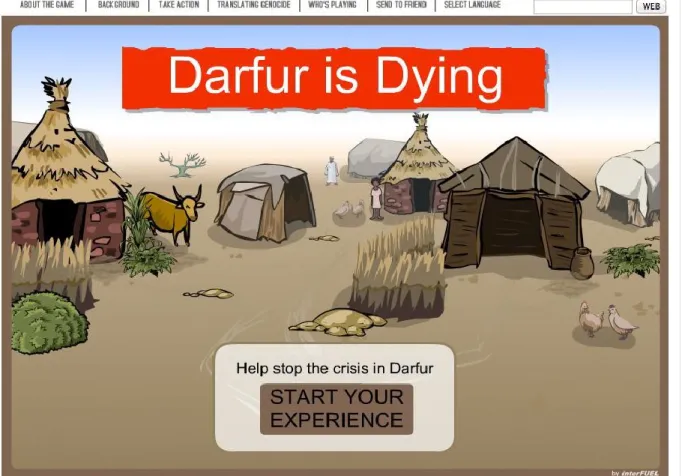 Figure 3 : Page d’accueil du jeu Darfurisdying.com, mai 2014 