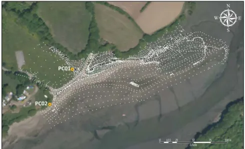 Figure 4 – Répartition des points de mesures DGPS et localisation des points de   
