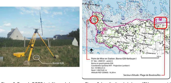 Figure 5. Base du DGPS installée sur la borne  IGN servant de point de mise en station 