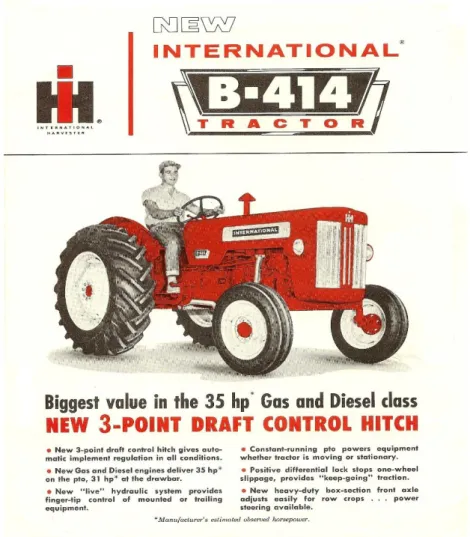 Illustration : Publicité pour un tracteur sorti en 1962. 