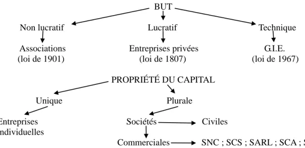 Figure 1. Les principales formes juridiques d'entreprises. 10