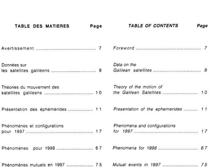 TABLE  DES  MATIERES  Page