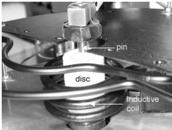 Fig. 1. The pin-on-disc tribometer at high temperature.