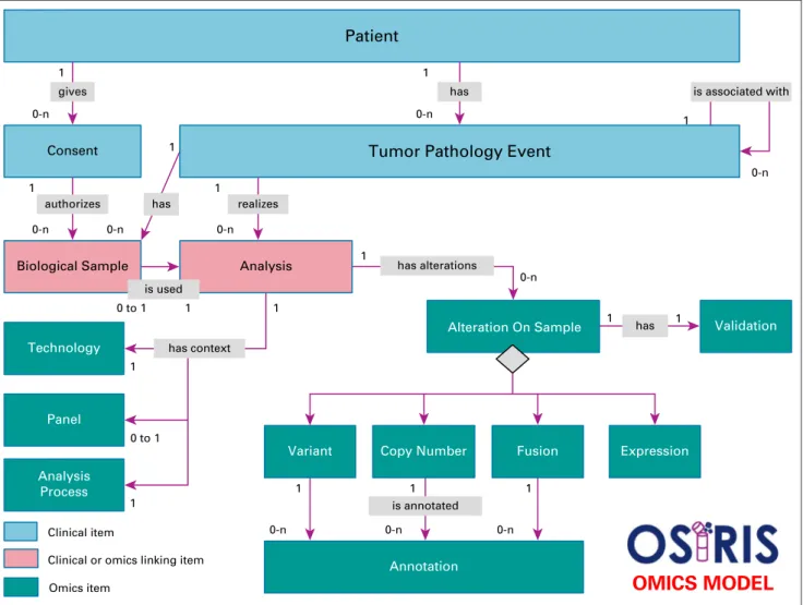 FIG 3. OSIRIS omics data model. Thanks to an object-oriented model, the omics concepts were designed to be scalable and modular