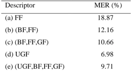 Table 2. Optimal parameters of the UG-SVMs classifier 