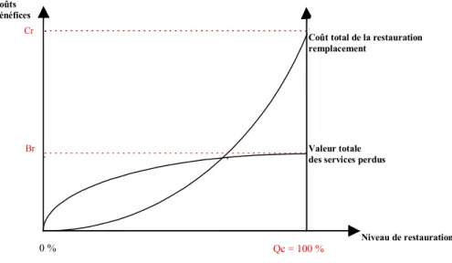 Figure 6 : Coût-bénéfice pour une restauration totale du préjudice 