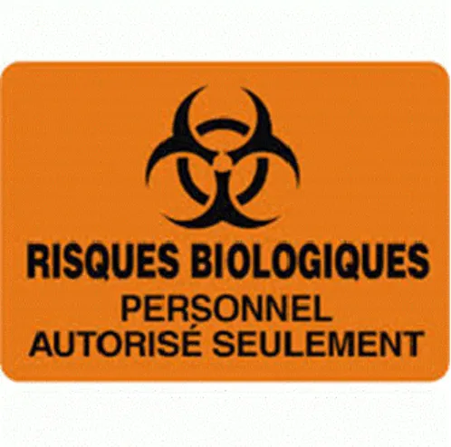 Figure 2 - Panneau de risques biologiques associé à l’indication d’accès restreint 