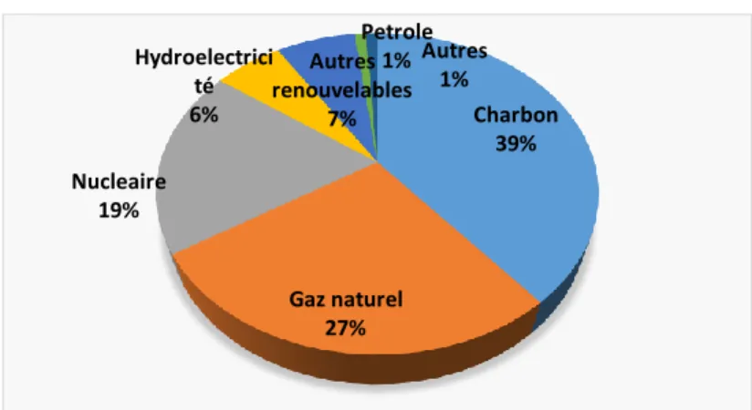 Figure 6 : Mix électrique (2014, en %) 