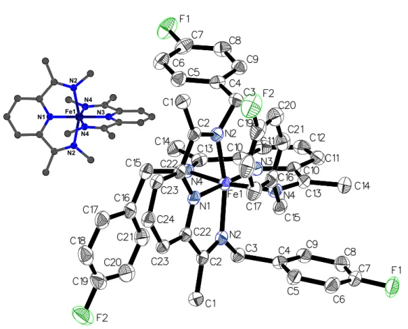 Fig. 2.1: Crystal Structure of 7. Thermal ellipsoids are drawn at 50% probability. 