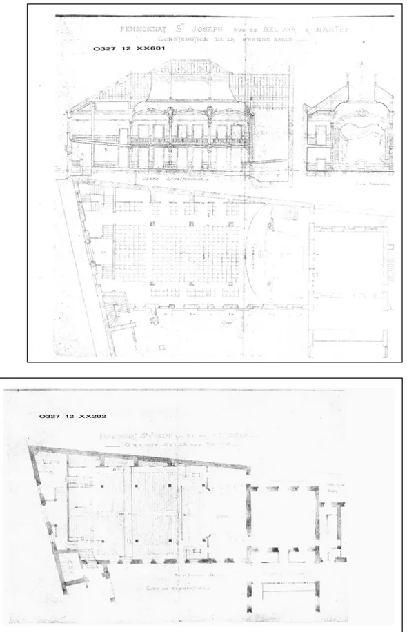 Illustration 6  Collège Saint-Joseph, Les plans de la grande salle, 1899 