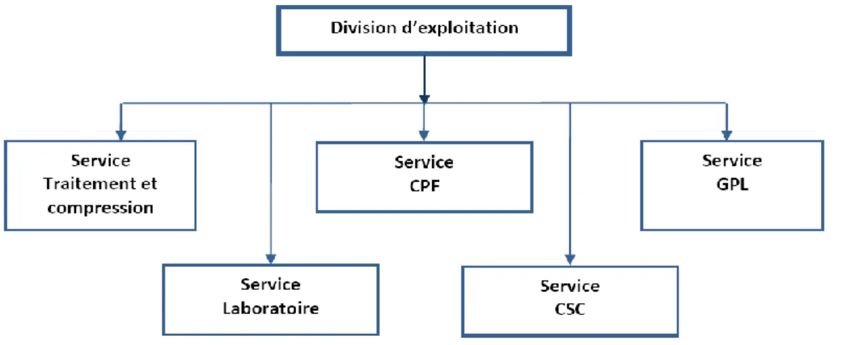 Figure IV.3: L’organigramme de la division d’exploitation. 
