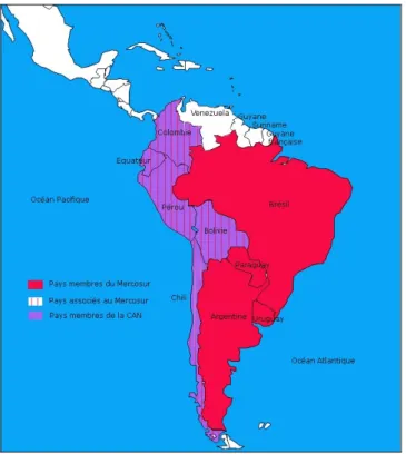 Fig. 1 : L’intégration en Amérique du Sud en 2006 