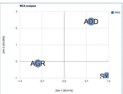 Figure 4 : Résultat MCA : Top 100 N-Gram et Identifiant des Programmes 