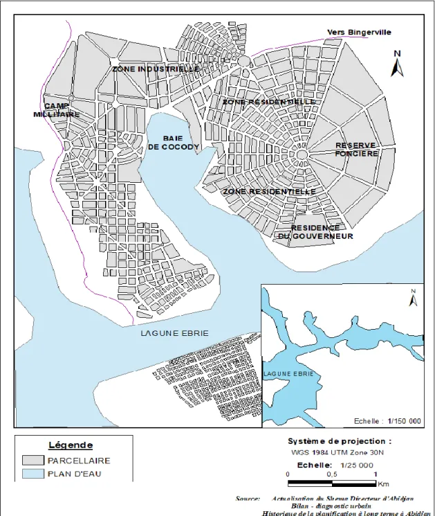 Figure 8 : Plan d'aménagement d'Abidjan de 1928 