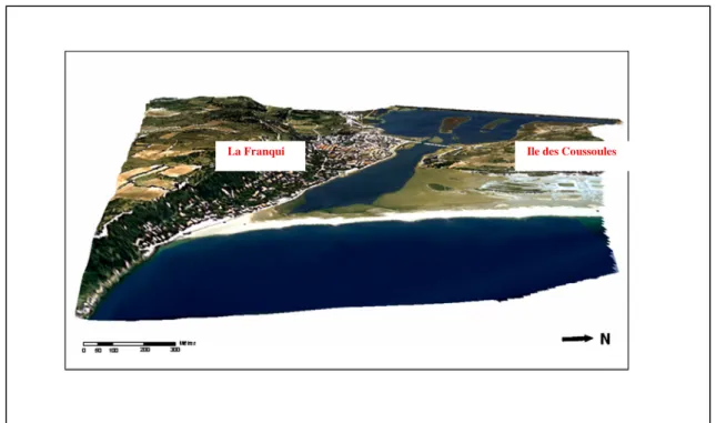 Figure 2. Topographie du système lagunaire de La Palme 